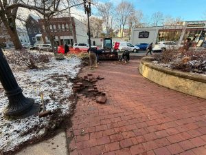 workers preparing ground before fence installation for pet safe yard